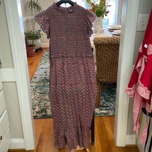 Elegant Red Patterned Women's Dress